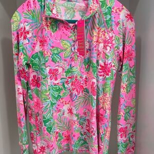 Lilly Pulitzer NWT Marion Half Zip Sun Guard - Journey to the Jungle